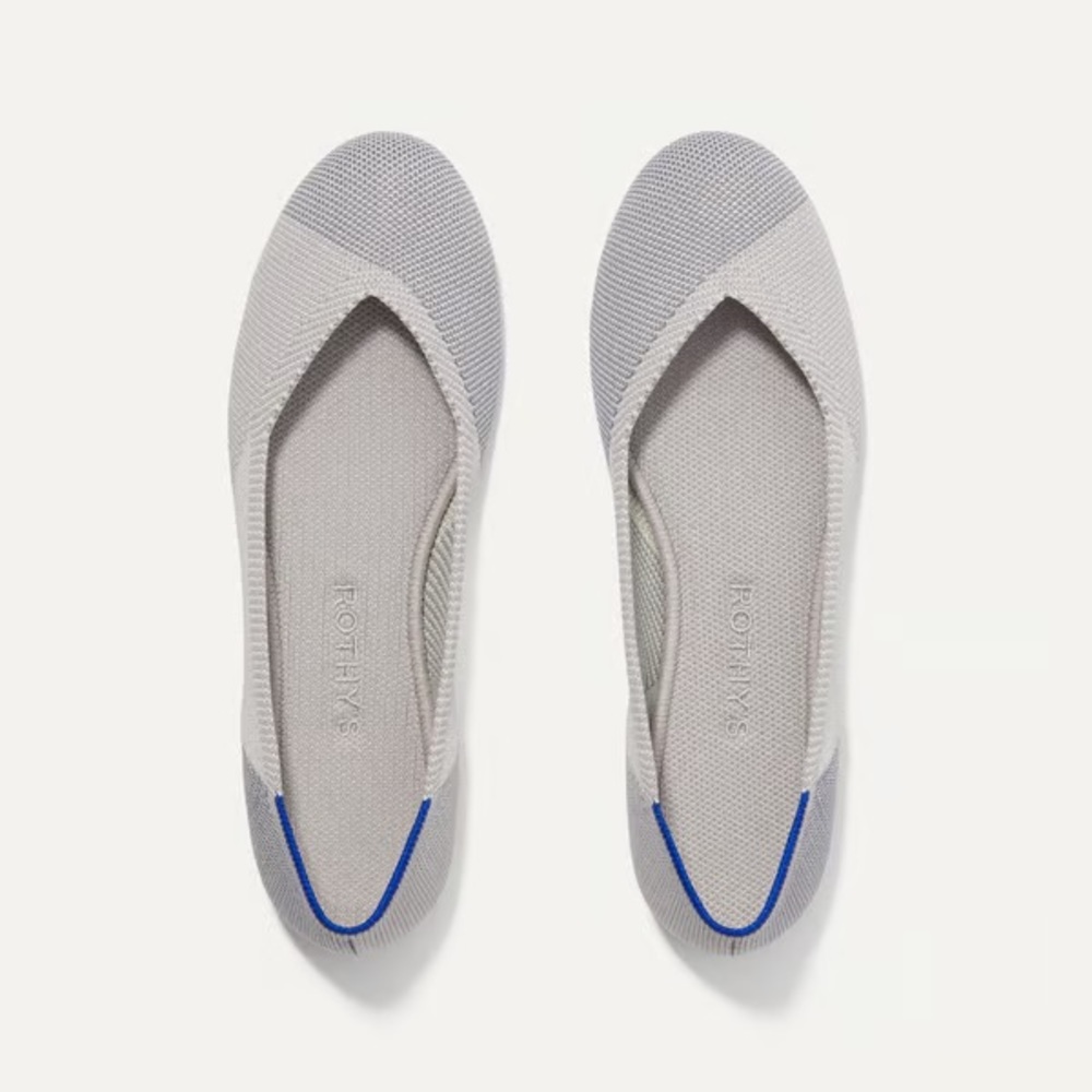 ✨RARE✨ ROTHY’S Round Toe Flats in Sea Glass Grey